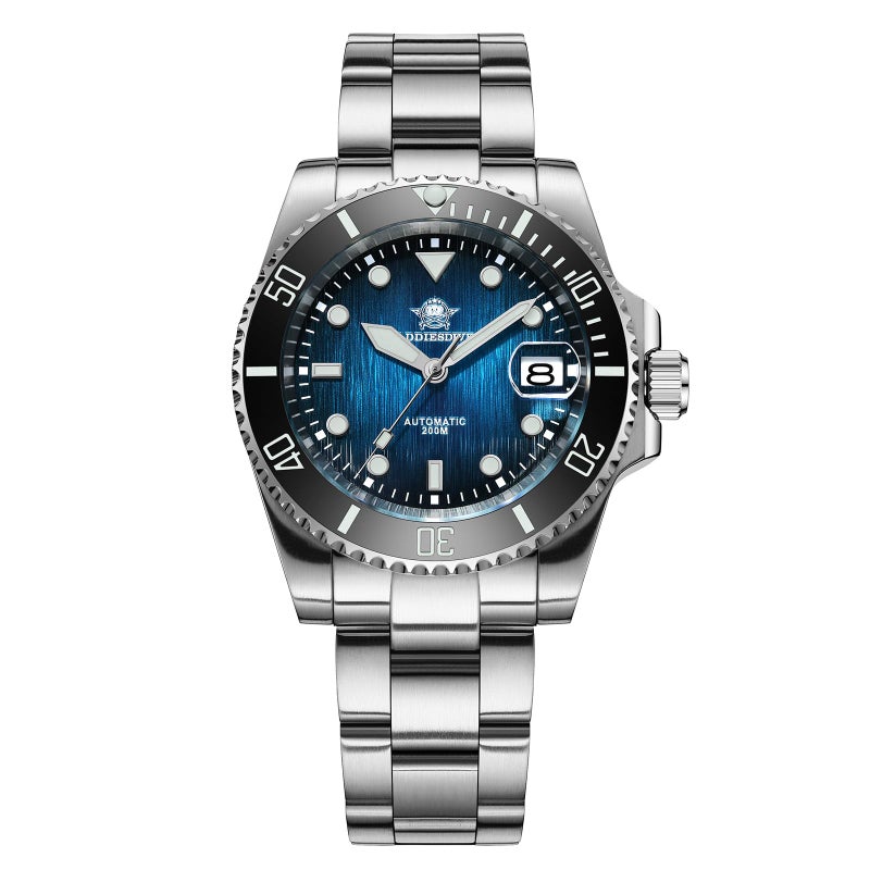ADDIESDIVE Automatic Watches for Men Diving Watch Mechanical 8215 Movement Stainless Steel 200 M Waterproof BGW9 Luminous Blue Dial - Image 1