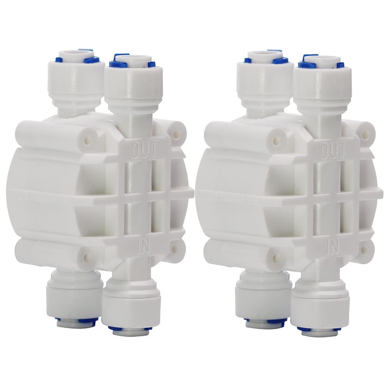DIGITEN 1/4" Automatic Shut-Off Valve with Quick-Connect Fittings For RO Reverse Osmosis(Pack of 2) - Image 2