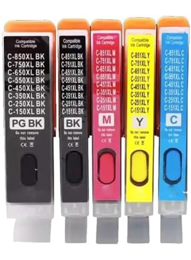 Refillable Ink Cartridges 5 Color 1 Set Compatible with PGI250 PGI250 CLI251 for MG5420 MG5422 MG5520 MG5522 MG6420 IP7220 Printers - Image 2
