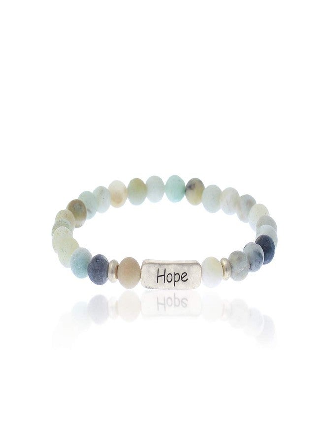 NTLX Christian Bracelets for Women - Hope Bracelet - Natural Stone Stretch Prayer Bracelet - Inspirational Message Jewelry - Great Gift (Light-Multi Turquoise) - Image 1