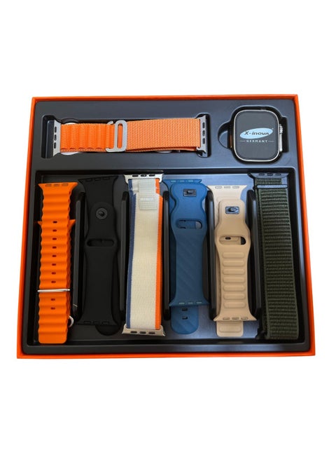 MX10 - Luxury Smart Watch 7 Watch Bands Multicolors- Golden Case