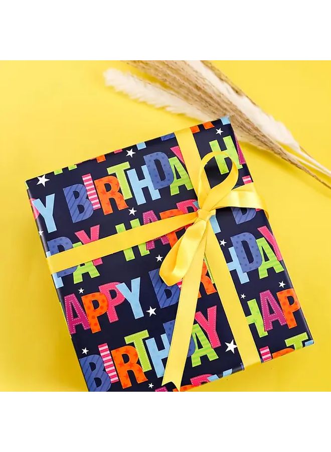Happy Birthday Wrapping Paper Roll Multicolor 17 Inch X 9 8 Feet For Party - Image 4