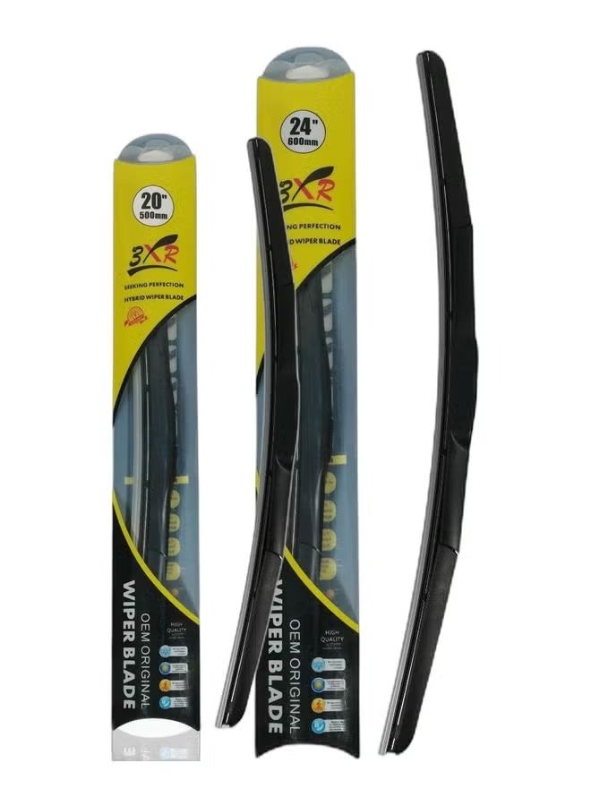 3 اكس ار شفرات مساحات 3XR الفاخرة للسيارات وسيارات الدفع الرباعي والشاحنات - متوفرة بمقاسين 20 بوصة و24 بوصة - جودة أصلية من الشركة المصنعة الأصلية، وتنظيف فائق للزجاج الأمامي، ومتانة فائقة، وسهولة في التركيب - Image 1