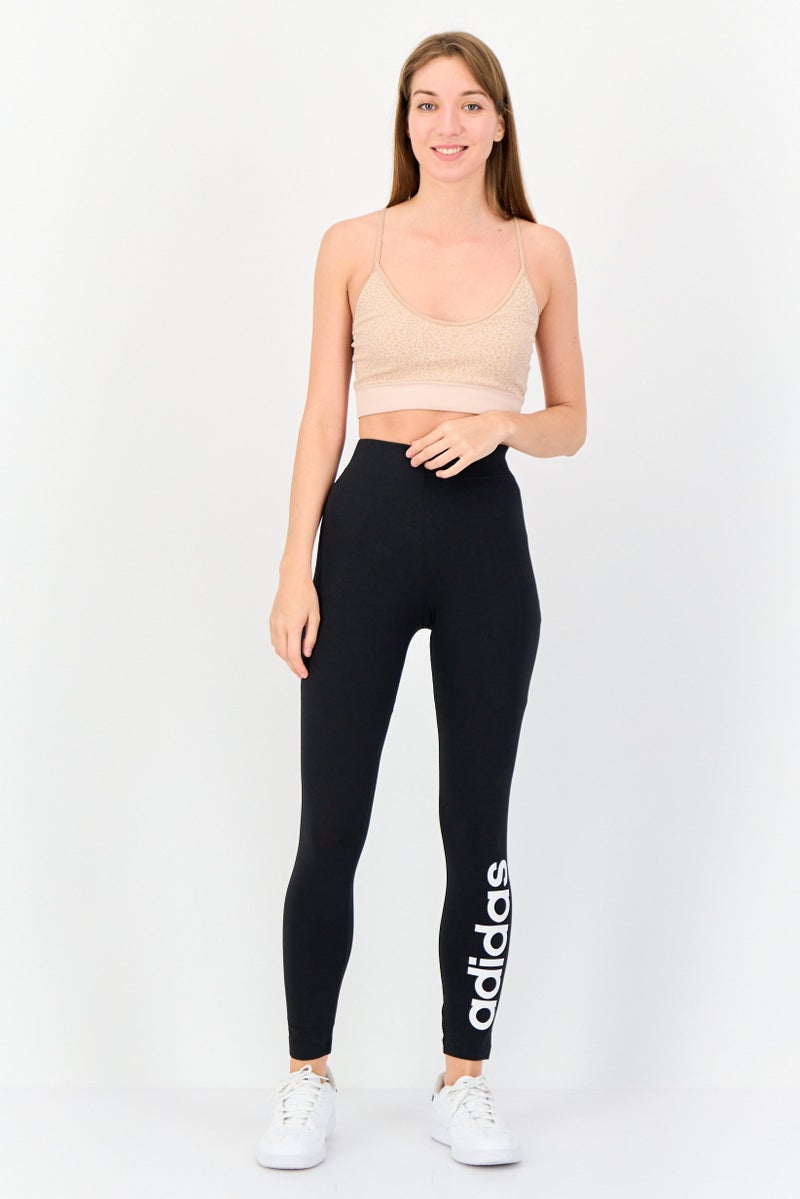 Adidas Women Sportswear Fit Brand Logo Training Leggings, Black - Image 3