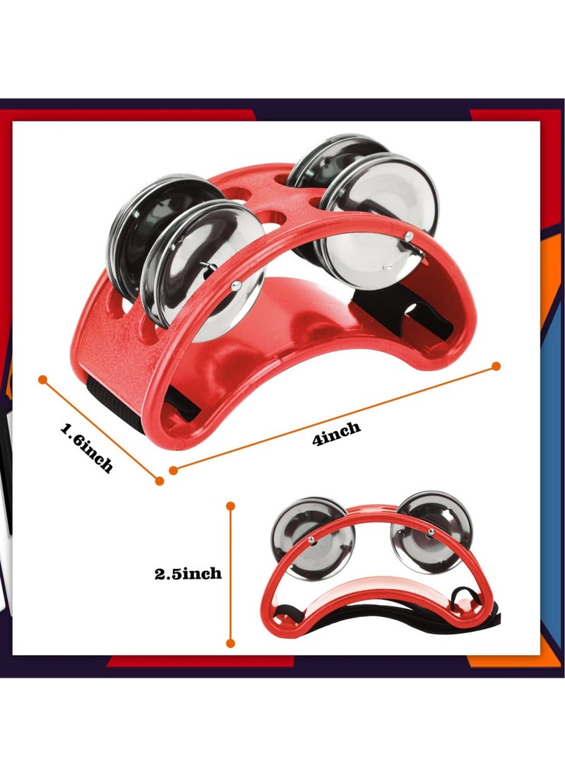 SYOSI Foot Tambourine Foot Step Rattle with Metal Jingles Bell Drum Accessory Instrument for Drum Instrument Guitar Playing for Musicians Singers Music Classes Bands - Image 5