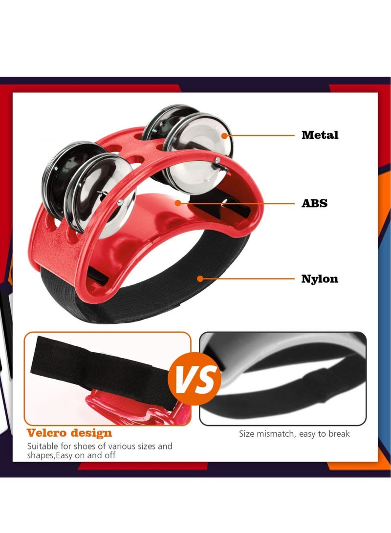 SYOSI Foot Tambourine Foot Step Rattle with Metal Jingles Bell Drum Accessory Instrument for Drum Instrument Guitar Playing for Musicians Singers Music Classes Bands - Image 3