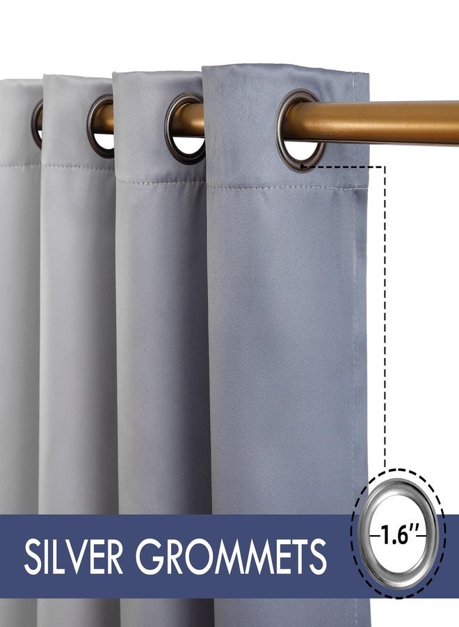 weesire Ombre Blackout Curtains for Bedroom Living Room 2 Panels 100% Blackout Light Blue Grey Gradient Curtains, 52x84 Inches - Image 5