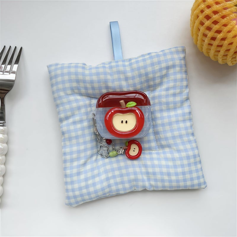 SGVAHY for AirPods Pro Case with Keychain Cute 3D Red Apple Pattern Design Soft Silicone Cover for Women Girls Anti-Fall Shockproof Protective Case for AirPods Pro 2nd 1st Generation - Image 4