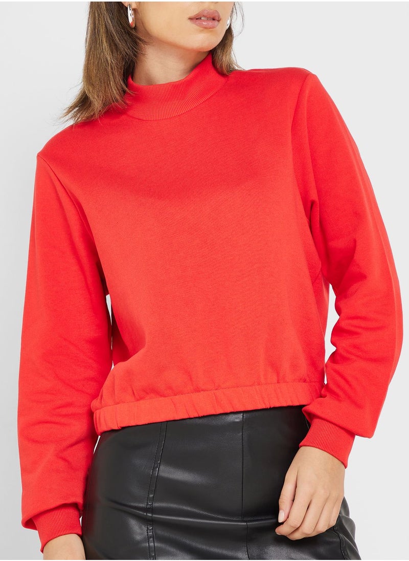 ONLY - High Neck Knitted Sweatshirt - Image 1