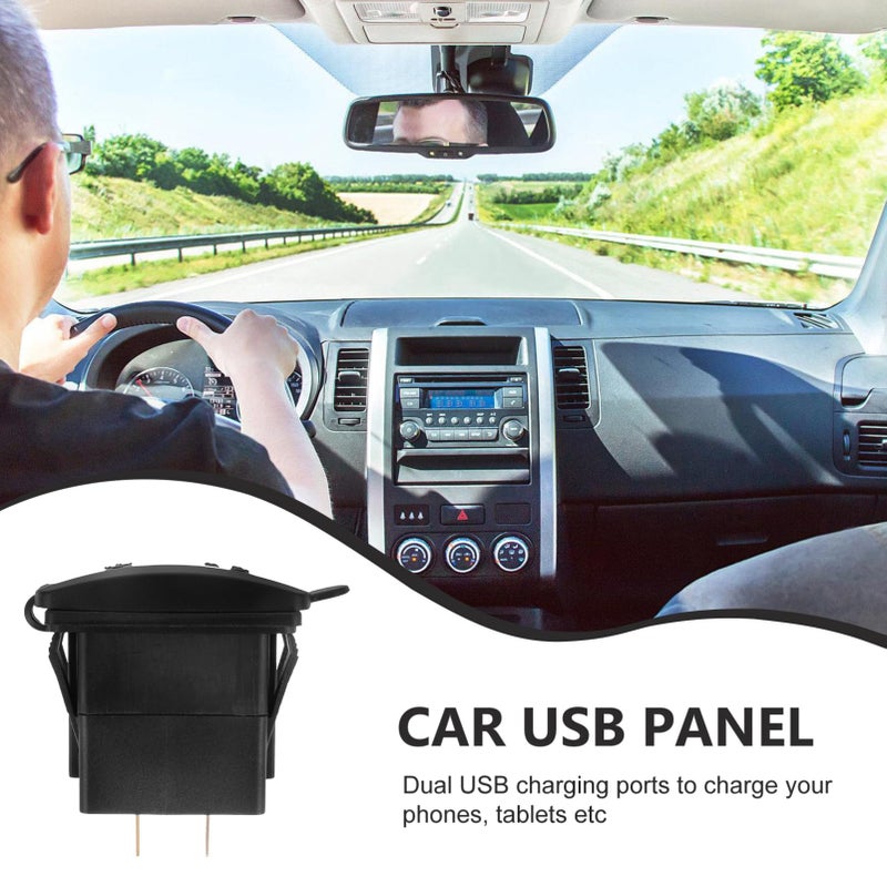 Dual USB Car Charger Black Nylon PVC Water Resistant Overheat Safety Feature - Image 4