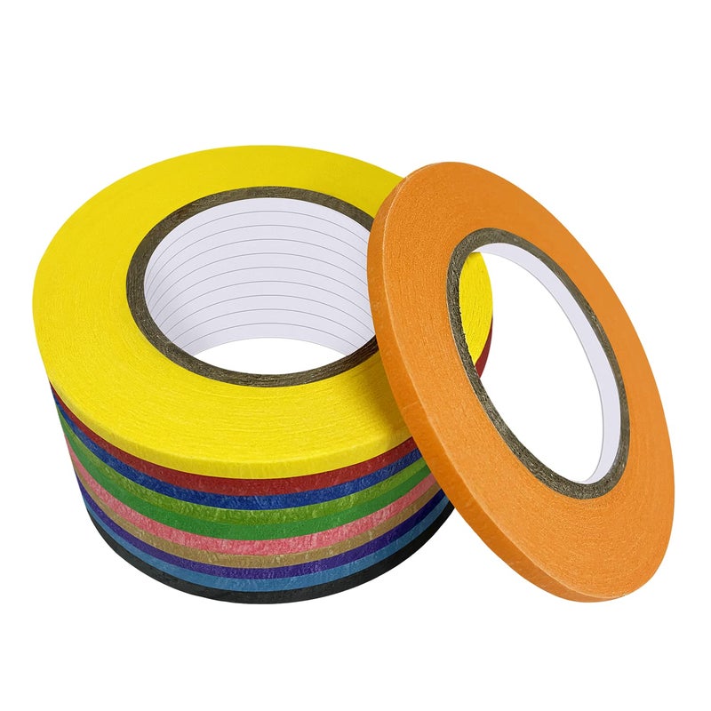 Navy Penguin Thin Whiteboard Tape 1/8" (3mm) - 11 Color Rolls with 62 feet Length - Pinstripe Art White Board Marking Grid Chart Label Tapes for Lines, Charts, Kanban and Calendars - Image 3