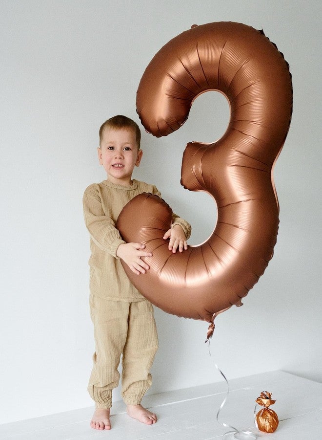 IWERP Dark Brown 3 Balloon, Coffee Brown Number Balloons 40 Inch, Chocolate Brown 3rd Birthday Decorations for Kids Girls Boys, Men Women Brown Party Supplies for Party Decorations, Number 3 Balloon - Image 4
