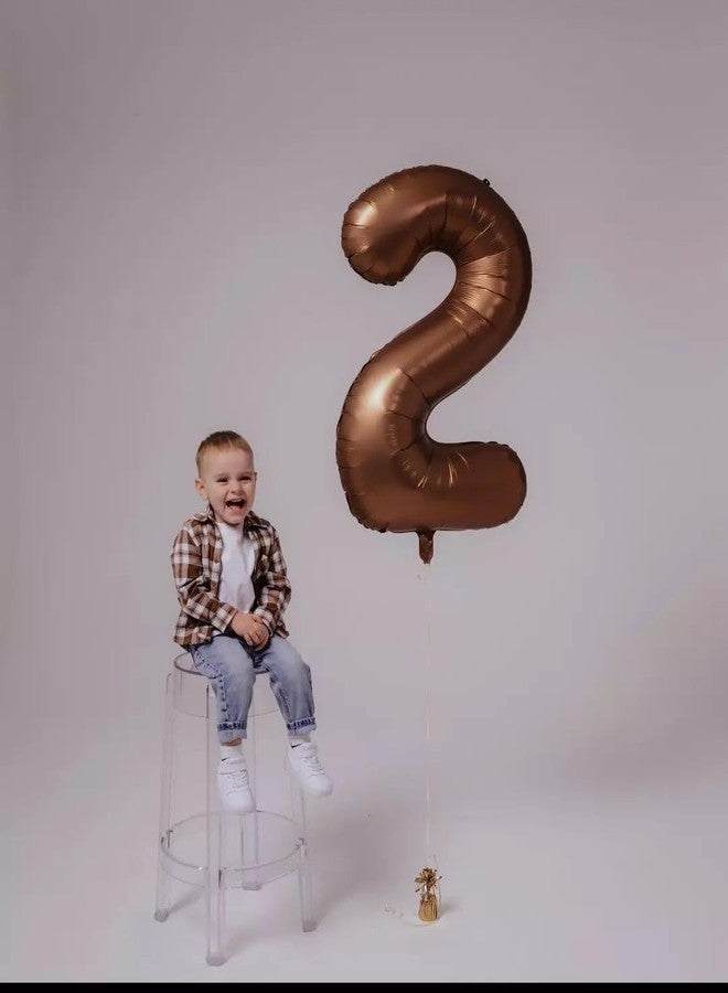 IWERP Dark Brown 3 Balloon, Coffee Brown Number Balloons 40 Inch, Chocolate Brown 3rd Birthday Decorations for Kids Girls Boys, Men Women Brown Party Supplies for Party Decorations, Number 3 Balloon - Image 2