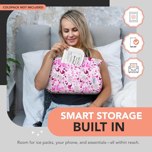 W&F HOME وسادة W&F HOME لعملية استئصال الثدي المزدوج بعد جراحة سرطان الثدي، وسادة قلب لهدايا ما بعد جراحة القلب لمرضى الاستئصال، وسائد الثدي للنوم، وسائد استئصال الورم، الطيور - Image 4