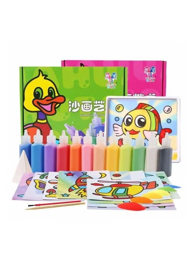 الأطفال ديي لون الرمال اللوحة جمع الأطفال فن الرسم لعبة تعليمية ممارسة التدريب العملي على القدرة - Image 1