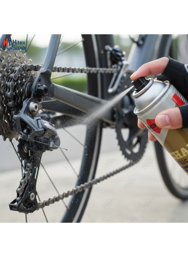 Hitex AIM-ONE Chain Lubrication Spray 450ml – High Penetration Chain Lube for Bikes, Motorcycles, ATVs & Chainsaws | Reduces Friction & Wear, Protects Against Moisture & Corrosion | Long-Lasting, Water-Resistant Formula with Straw (1) - Image 4