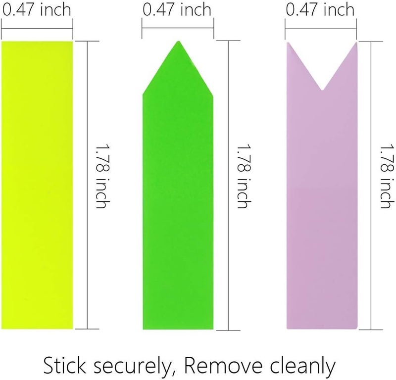 KICNIC 3000 Pieces Page Markers Sticky Index Tabs, Arrow Flag Tabs Self Adhesive, Colored Notes Tab Stickers for Notebook, Documents, Books [10 Colors, 3 Designs] Sticks Securely, Removes Cleanly - Image 3