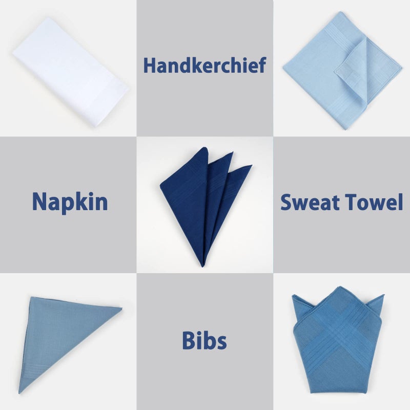 Selected Hanky 100% Pure Cotton Handkerchief with Stiching Assorted Color for Father's Day Gift - Image 4