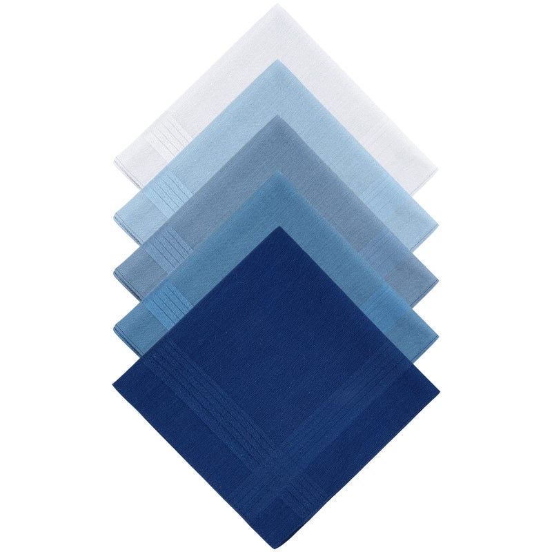 Selected Hanky 100% Pure Cotton Handkerchief with Stiching Assorted Color for Father's Day Gift - Image 1
