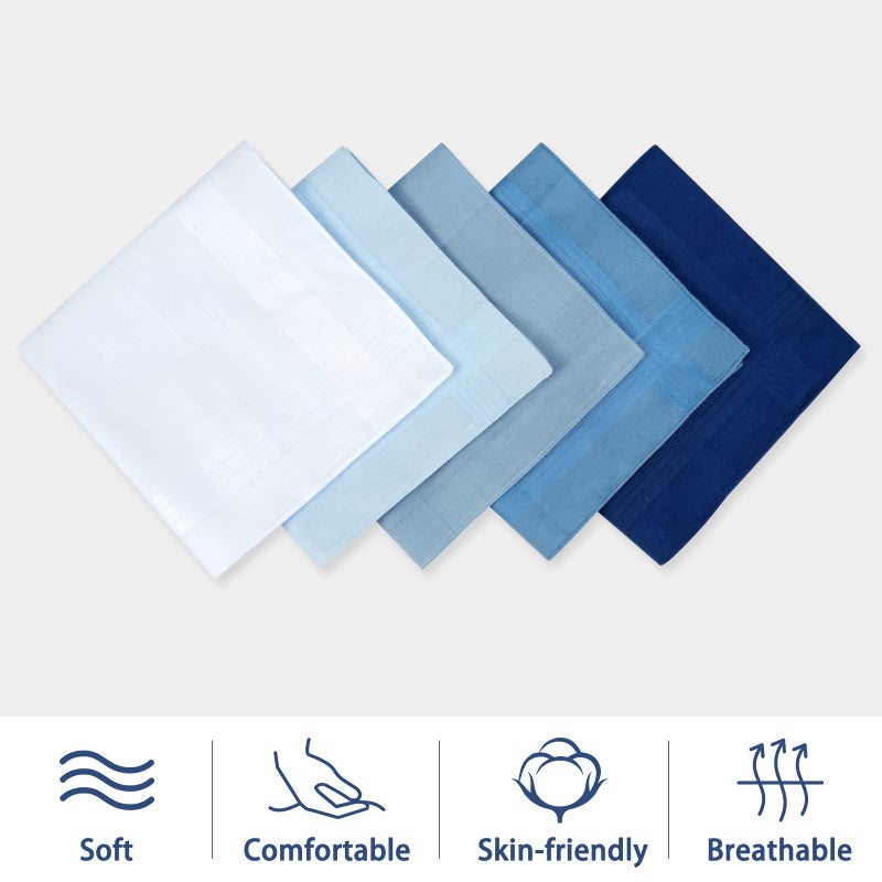 Selected Hanky 100% Pure Cotton Handkerchief with Stiching Assorted Color for Father's Day Gift - Image 3