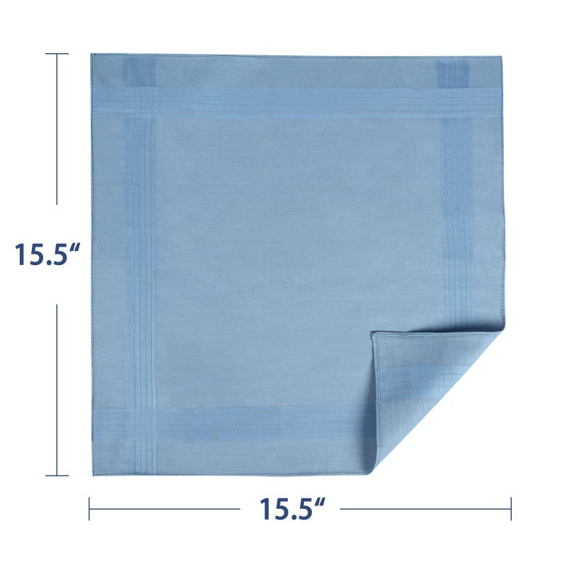 Selected Hanky 100% Pure Cotton Handkerchief with Stiching Assorted Color for Father's Day Gift - Image 5