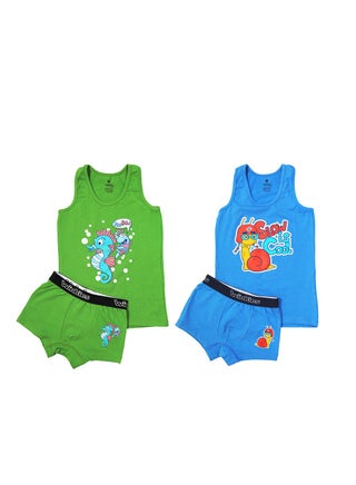 Undershirt and Short Set - 2 pieces-Color and Print May Vary