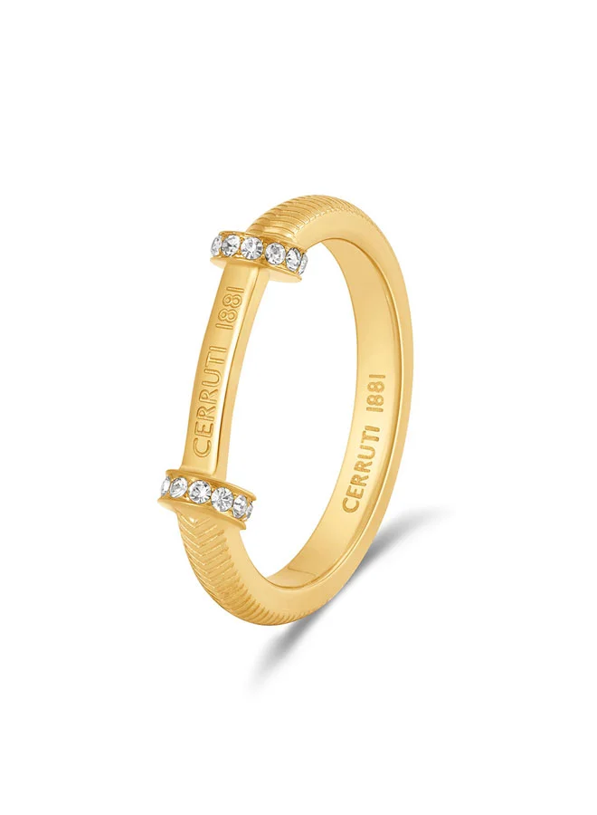 Matilde Gold Branding Etched Ring Size 54