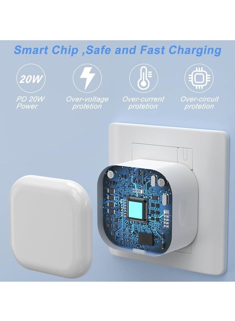 iPhone 20W Fast Charger | USB C Wall Fast Charger with 1m USB C to Lightning Cable Compatible with iPhone 14/14 Pro/14 Pro Max/13/12/SE2020/11/XR/XS Max/X/iPad - Image 5