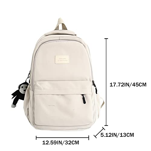 JARKJARD Aesthetic Backpack Cute Backpack for School College Backpack Large Capacity Bookbags for Girls Women Students Casual Travel Daypacks Solid Color(Black) - Image 4