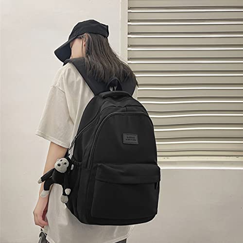 JARKJARD Aesthetic Backpack Cute Backpack for School College Backpack Large Capacity Bookbags for Girls Women Students Casual Travel Daypacks Solid Color(Black) - Image 3