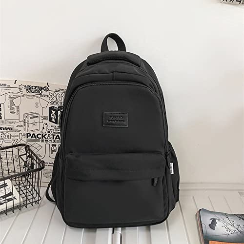 JARKJARD Aesthetic Backpack Cute Backpack for School College Backpack Large Capacity Bookbags for Girls Women Students Casual Travel Daypacks Solid Color(Black) - Image 5