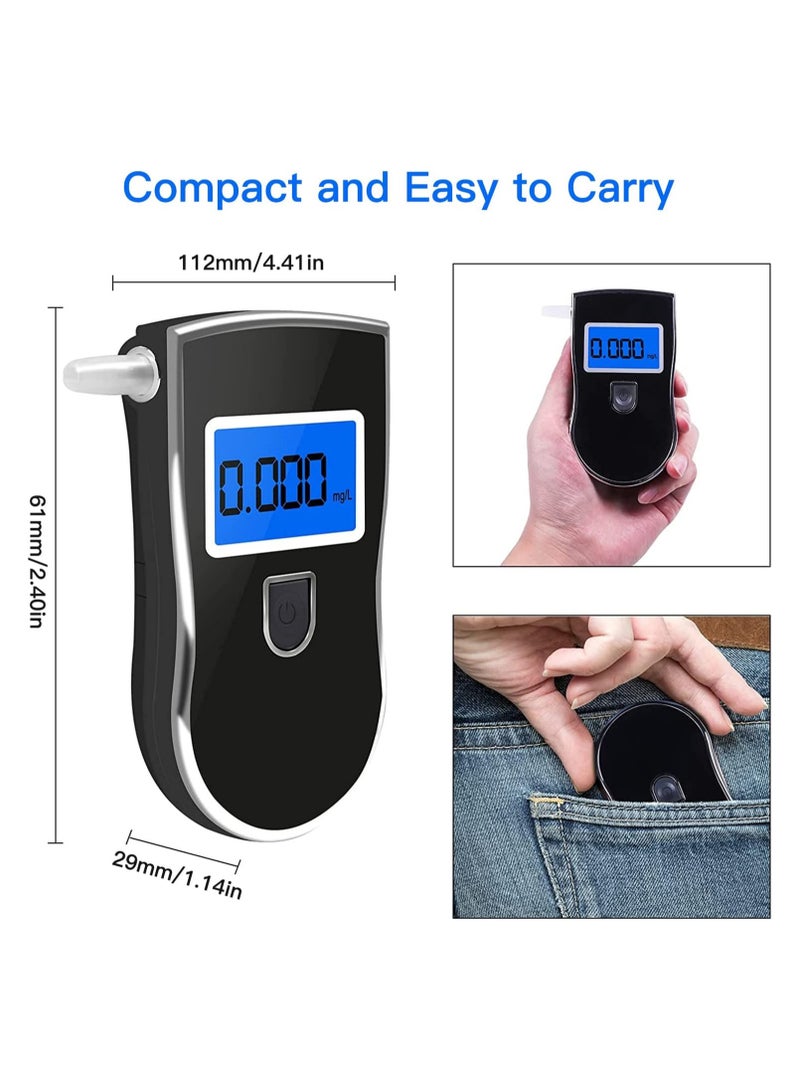 Breathalyzer Breath Tester, Portable Breathalyzer, Personal Breathalyzer with 5 Mouthpieces u0026 Digital Blue LCD Display for Personal Home Use - Image 5