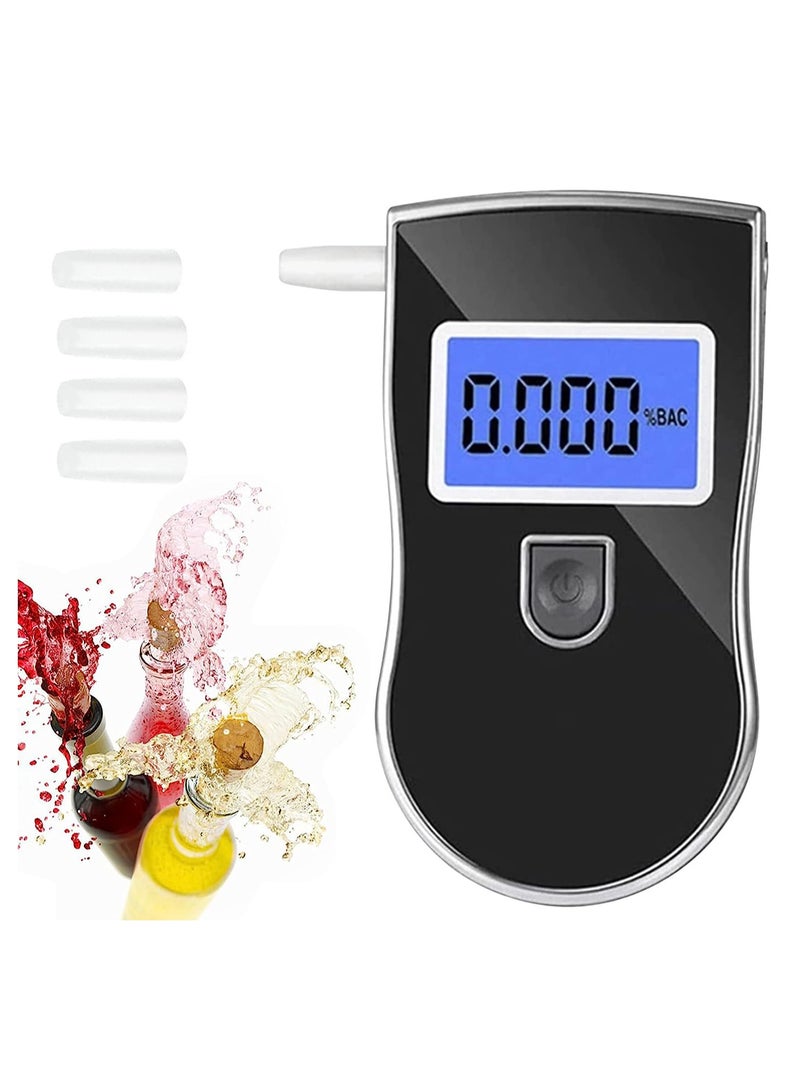 Breathalyzer Breath Tester, Portable Breathalyzer, Personal Breathalyzer with 5 Mouthpieces u0026 Digital Blue LCD Display for Personal Home Use - Image 1