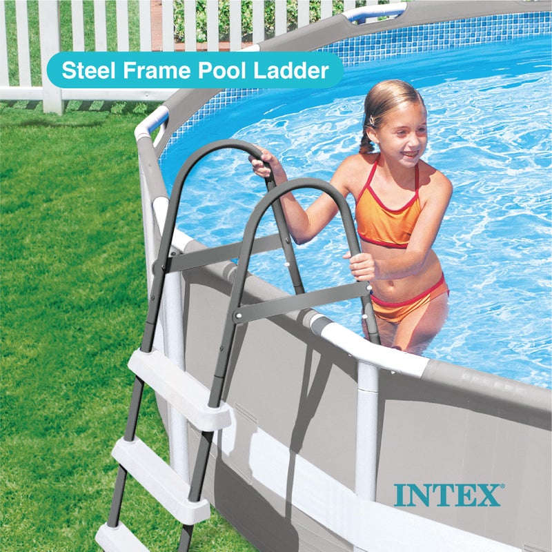Intex Above Ground Steel Frame Swimming Pool Ladder for 42-in. Wall Height Pools - Image 2