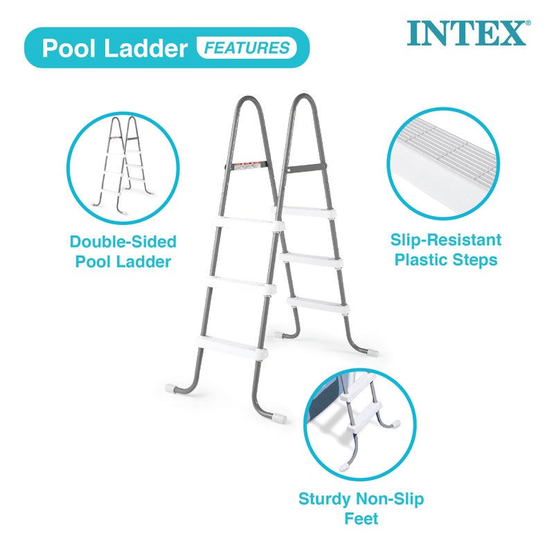 Intex Above Ground Steel Frame Swimming Pool Ladder for 42-in. Wall Height Pools - Image 4