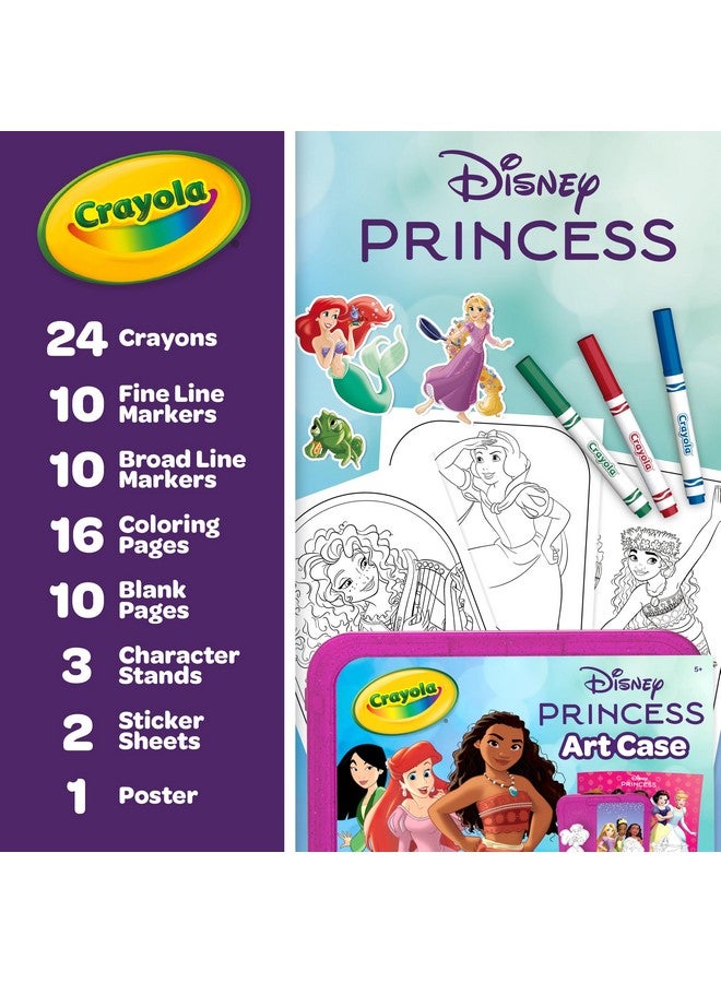 Crayola Disney Princess Art Case (75ct) Art Kit for Kids, Art Supplies, Disney Coloring Set, Disney Toys, Gift for Girls & Boys - Image 3