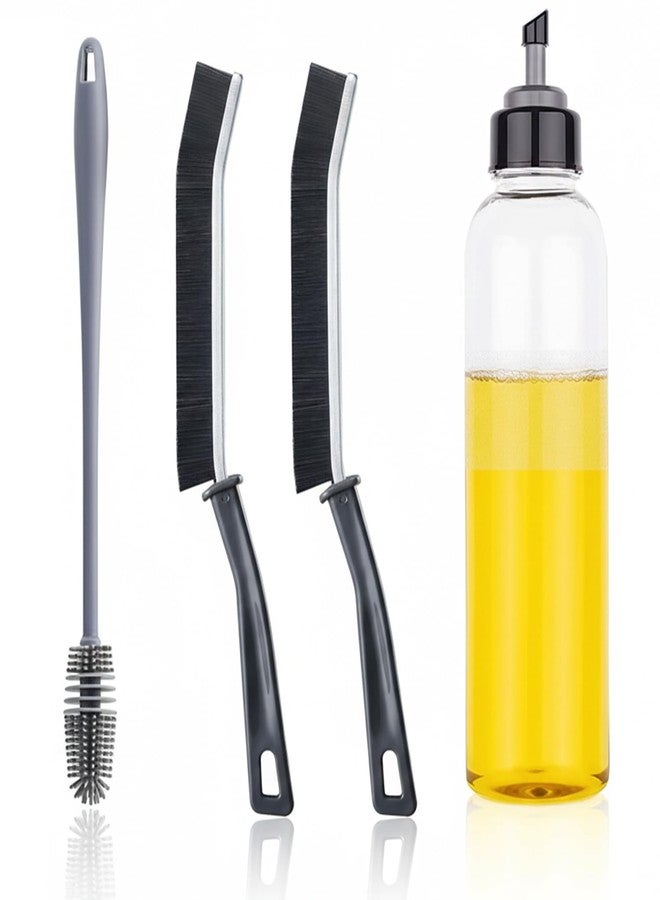 XML Bottle Cleaning Brush Silicone Long Handle for Baby Water Bottle, Containers, Vase and Glass Cleaner for Home and Kitchen Accessories Item Products (1-BOTTLEBRUSH+2GAPBRUS+1LTR-OILBOTTLE) - Image 1