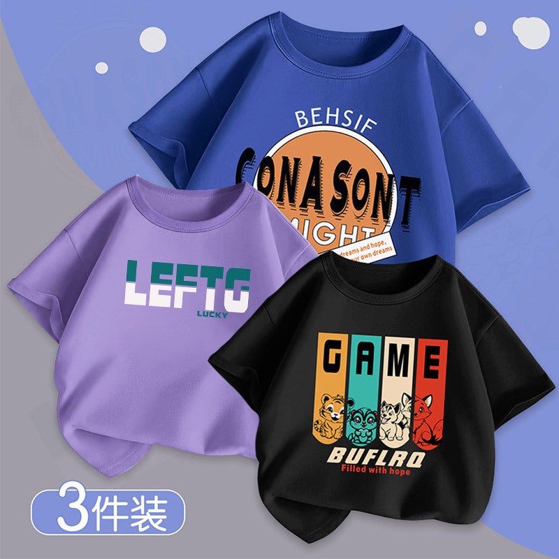 Boys' Short-Sleeve T-Shirt Trendy Brand For Older Boys Summer Clothing Half-Sleeve Children'S Summer Top Trendy - Image 3
