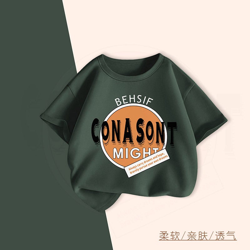 Boys' Short-Sleeve T-Shirt Trendy Brand For Older Boys Summer Clothing Half-Sleeve Children'S Summer Top Trendy - Image 5