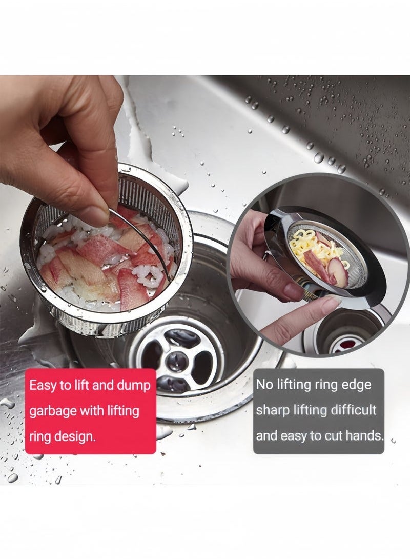 روكاوات 2 عبوة مصفاة تصريف الحوض ، قطرها 3 بوصات مع مقبض ، 304 مصفاة بالوعة المطبخ من الفولاذ المقاوم للصدأ ، مثالية لأصاب المطبخ ، خالية من الصدأ ، مكافحة الانسداد - Image 2