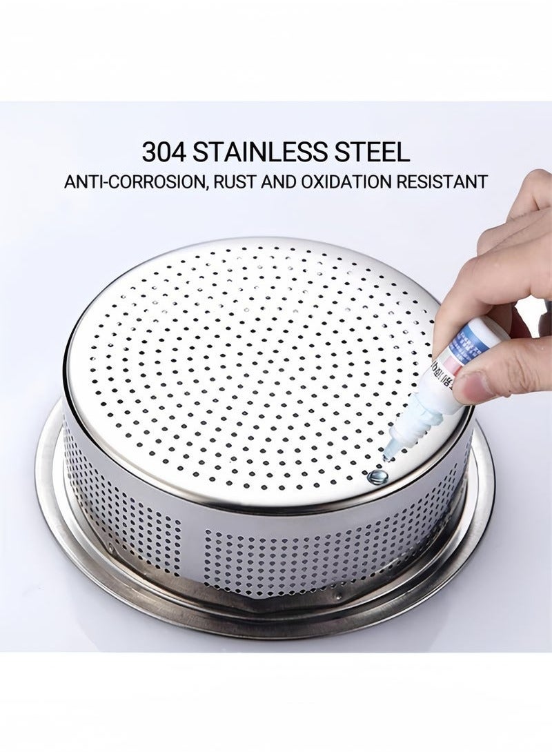 روكاوات 2 عبوة مصفاة تصريف الحوض ، قطرها 3 بوصات مع مقبض ، 304 مصفاة بالوعة المطبخ من الفولاذ المقاوم للصدأ ، مثالية لأصاب المطبخ ، خالية من الصدأ ، مكافحة الانسداد - Image 4
