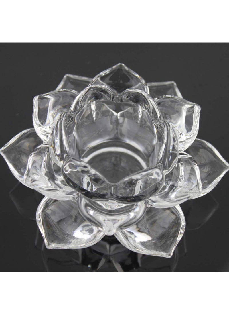 Breewell Breewell Glass Lotus Candle Holders, Pack of 1  - Image 1