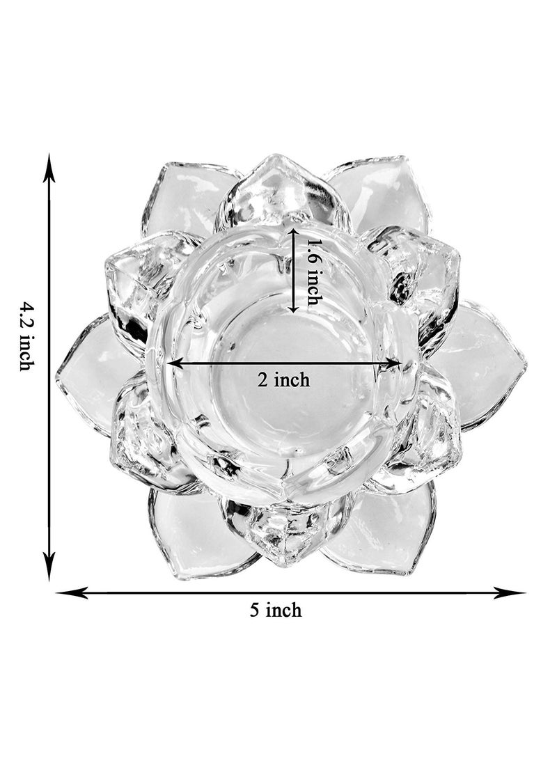 Breewell Breewell Glass Lotus Candle Holders, Pack of 1  - Image 2