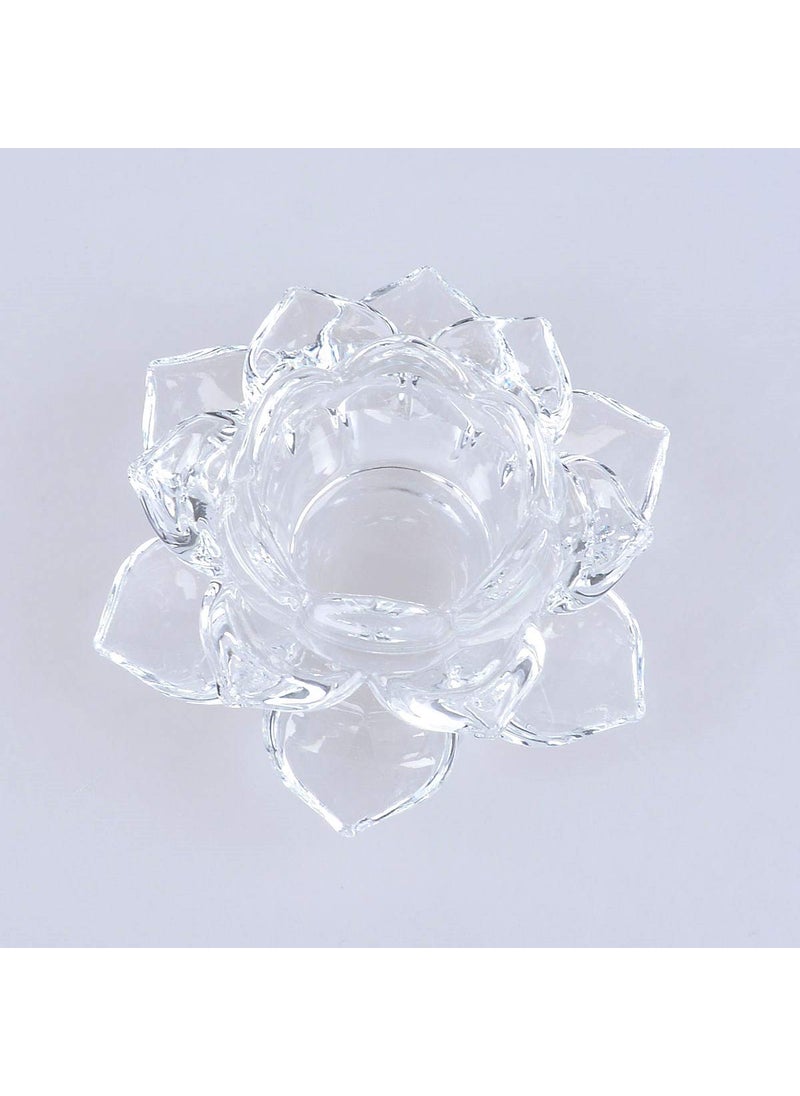 Breewell Breewell Glass Lotus Candle Holders, Pack of 1  - Image 4