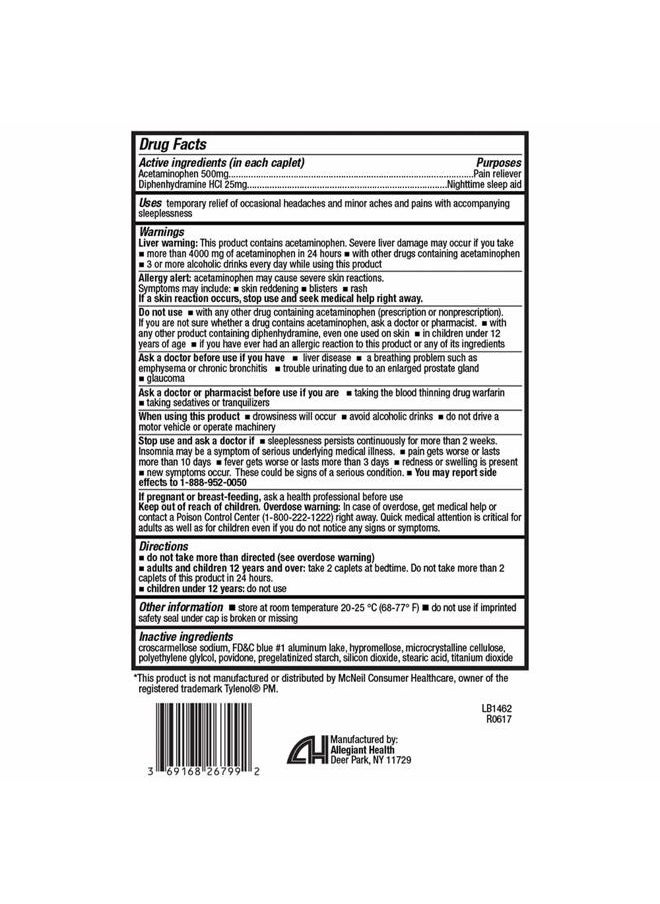 HealthA2Z - ® Extra Strength Pain Relief PM| Acetaminophen 500mg | Diphenhydramine 25mg | Pain Reliever & Nighttime Sleep Aid | Non-Habit Forming (150 Count (Pack of 1)) - Image 1