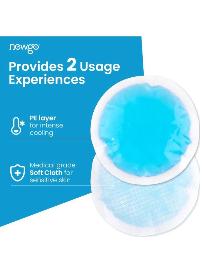 NEWGO Small Ice Packs for Injuries, 6 Pack Round Ice Packs for Face, Hot and Cold Gel Ice Pack Circular Cold Compress with Cloth Backing & Sleeve for Pain Relief, Toothaches, Breast Surgery - Image 2