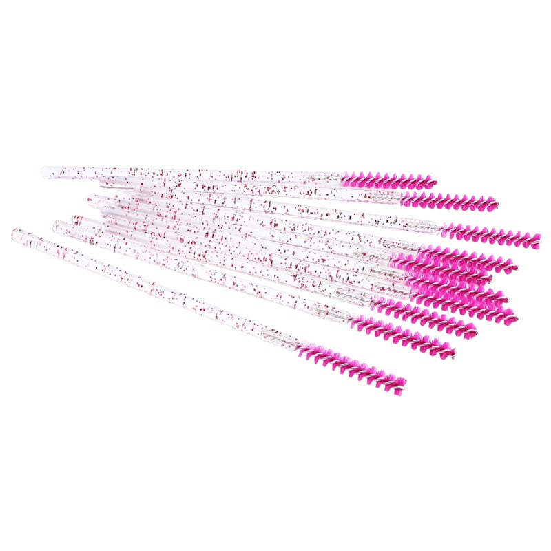 12 Pieces Mini Disposable Skinny Mascara Wands Micro Eyelash Brush Small Hot Pink Makeup Brush Applicators Eyebrow Spoolies Make Up Tools For Eyelash Extensions - Image 1