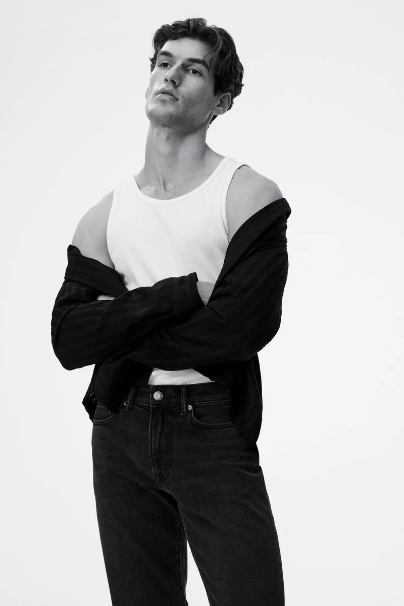 اتش اند ام جينز بخصر عادي