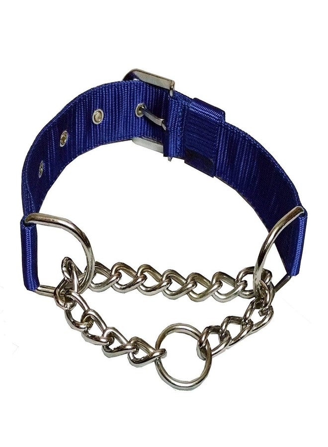 MS Petcare Dog Choke Pet Nylon Half Chain Collar Half Choker Stainless Steel Dogs Collar (Width - 1.25 Inch, Neck Size 22" to 28" Inch) for Large & Giant Breed Dogs - Blue - Image 2