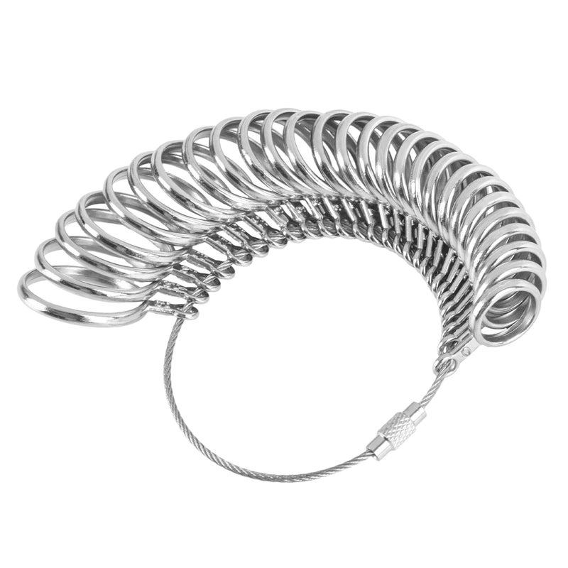 NuLink Ring Sizer Measuring Tool Stainless Steel Finger Rings Gauge 013 Sizing Measuring with Half Size 27 Pcs